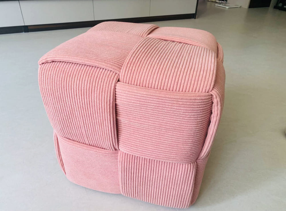 สตูลผ้าลูกฟูก MY DOLLS HOUSE COZY CUBE 38 ซม. สีชมพู